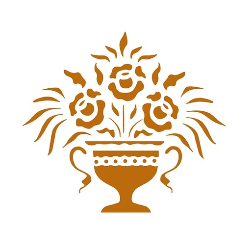 [1413151] Stencil para hacer figuras jarrón con flores 297mm x  210mm