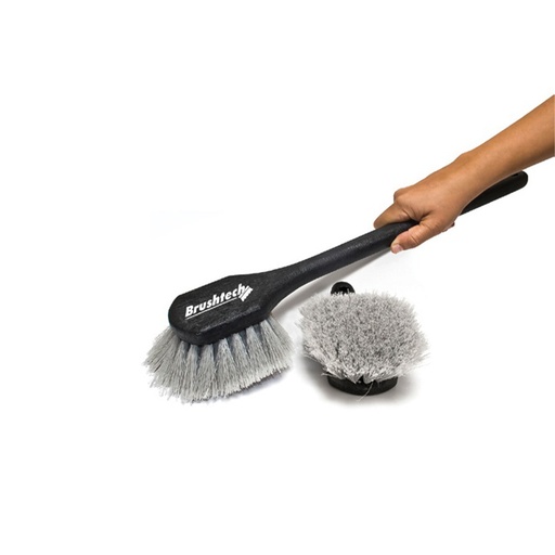 [3105] Escobeta corta de PVC suave gris para lavado autos BRUSHTECH