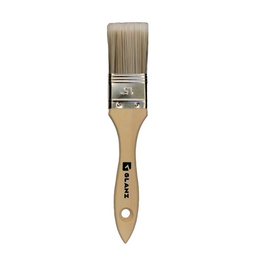 [920015] Brocha 1.5" Glanz CLASICA mango de madera y fibra poliester
