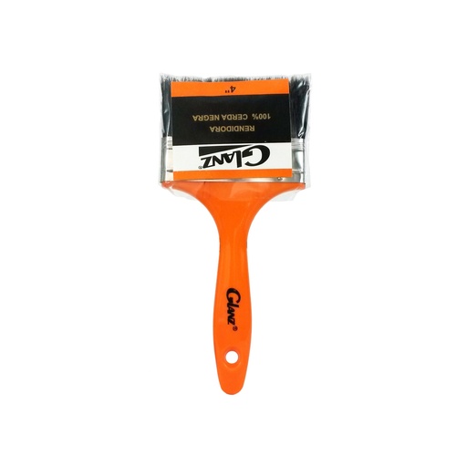 [940040] Brocha 4" Glanz ESENCIAL naranja cerda natural negra