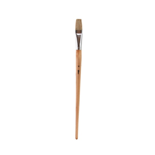 [970012p] Pincel plano cerda blanca No. 12