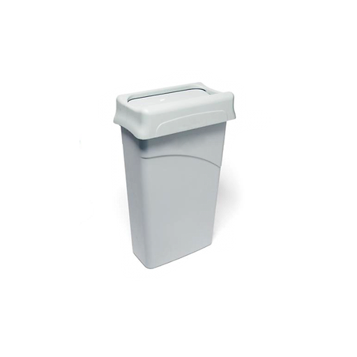 [b036c] Basurero plástico 80 lts de perfil delgado doble tapadera pivotante